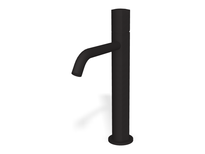 На изображении товар Смеситель для раковины Carlo Frattini SO, с донным клапаном Click-Clack, 2 гибкими шлангами, без ручки, L-205 мм, цвет чёрный матовый от официального представителя в Москве