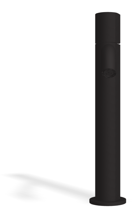 Смеситель для раковины Carlo Frattini SO, с донным клапаном Click-Clack, 2 гибкими шлангами, без ручки, L-205 мм, цвет чёрный матовый - изображение 1