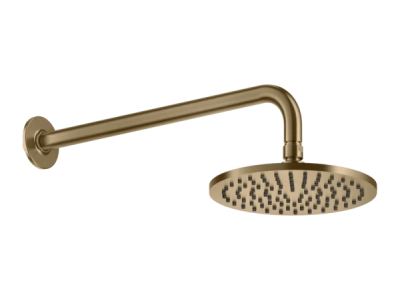 На изображении товар Верхний душ Gessi Inciso, Ø200 мм, настенный, цвет Warm Bronze Brushed PVD от официального представителя в Москве