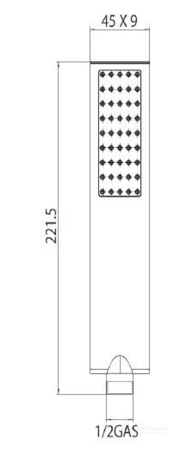 Душевая лейка Bossini Flat One  221x45x9 мм, цвет черный матовый - изображение 1