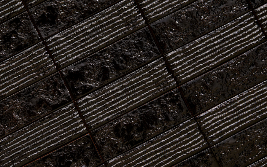 Mutina Керамическая плитка Chamotte Mono Nera 7,5x21,3 - изображение 1