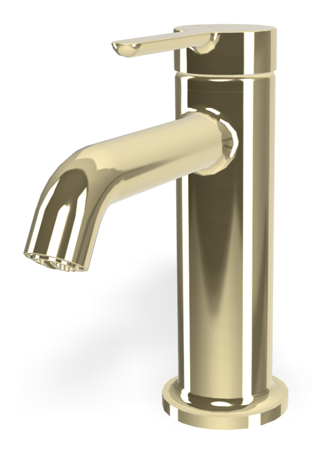 Смеситель для раковины Carlo Frattini Snap, с 2 гибкими шлангами, донным клапаном, глубина 142 мм, цвет шампань