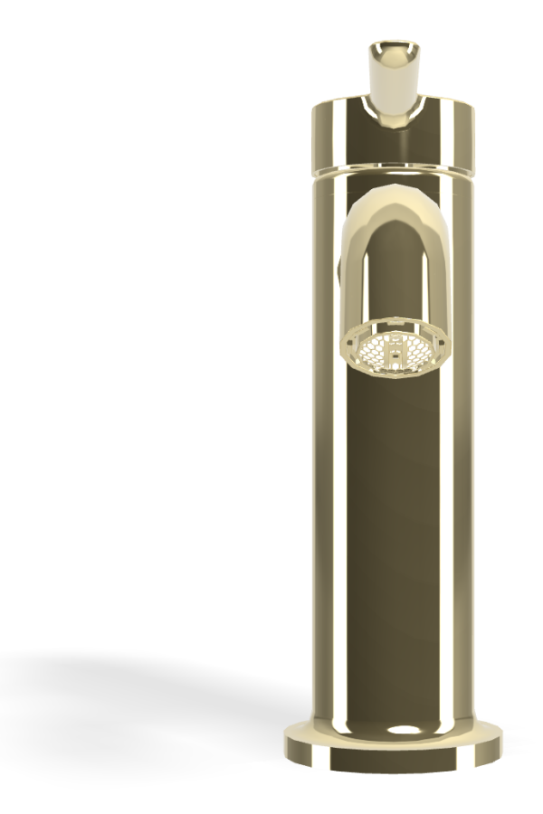 Смеситель для раковины Carlo Frattini Snap, с 2 гибкими шлангами, донным клапаном, глубина 142 мм, цвет шампань - изображение 1