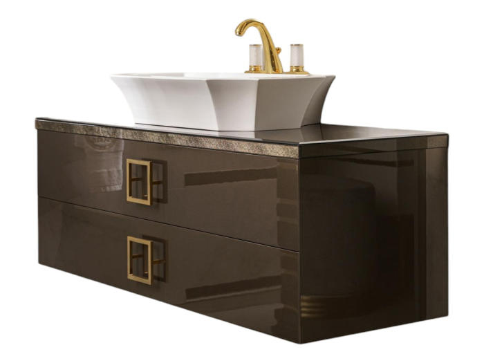 На изображении товар Тумба Oasis Bathroom Collection Daphne, L1320хP500хH440 мм, под раковину, подвесная с 2 ящиками, цвет DJ01 от официального представителя в Москве