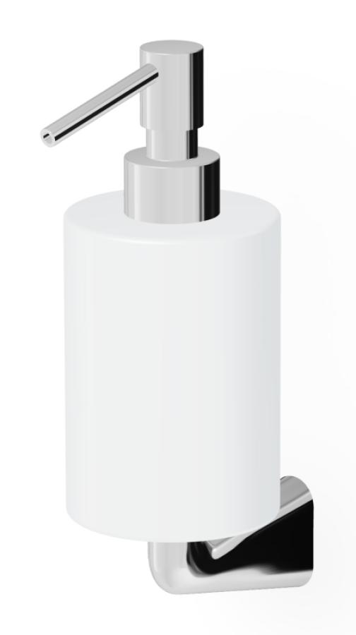 Дозатор для мыла Zucchetti Medameda, настенный, колба из керамики, цвет хром/белый матовый