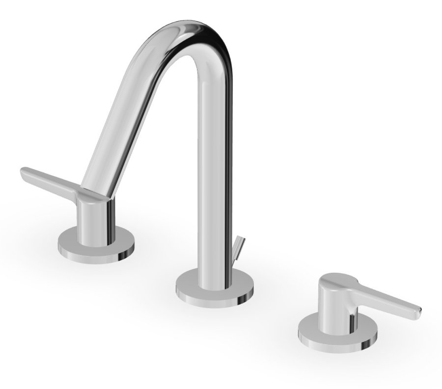 Смеситель для раковины Zucchetti Medameda, на 3 отверстия, низкий излив Н. 200 мм, аэратор, с донным клапаном, цвет хром