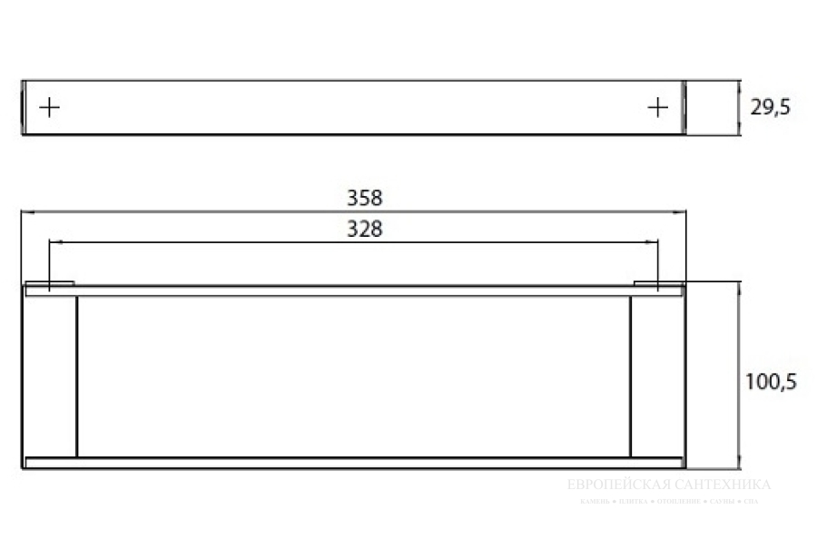 Рейлинг для аксессуаров, Emco Liaison, 358 х 29.5 мм, хром - изображение 4