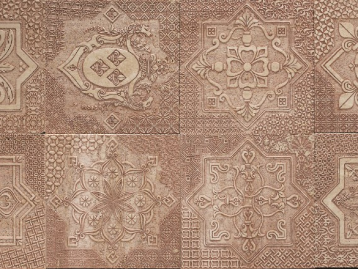 На изображении товар Akros Venezia Камень Decorative Art I mosaici Rinascimento Travertino classico 8 inserti 14,8X14,8X1 от официального представителя в Москве