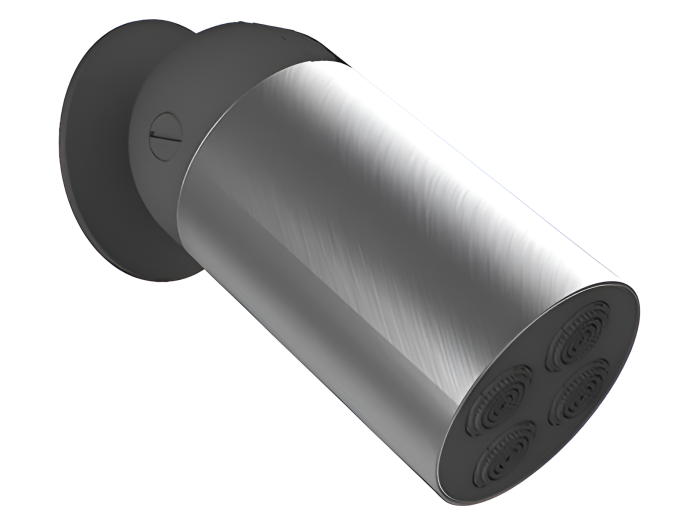 На изображении товар Душ верхний Antonio Lupi Azimut, ø 80 х 175 мм, настенный или потолочный, cатинированная сталь от официального представителя в Москве