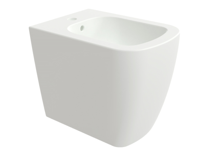 На изображении товар Биде Flaminia Play, напольное, 520х365 мм, с 1 отверстием для смесителя, цвет Latte от официального представителя в Москве