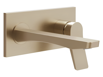 Смеситель для раковины Gessi Rilievo, настенный, со средним изливом, встраиваемый, внешняя часть, цвет Warm Bronze Brushed PVD