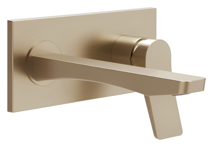 Смеситель для раковины Gessi Rilievo, настенный, со средним изливом, встраиваемый, внешняя часть, цвет Warm Bronze Brushed PVD