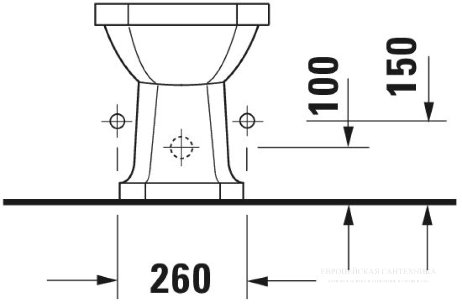 Биде Duravit Series 1930 напольное, 600х355 мм, с 1 отверстием под смеситель, цвет белый глянцевый с покрытием WonderGliss - изображение 4