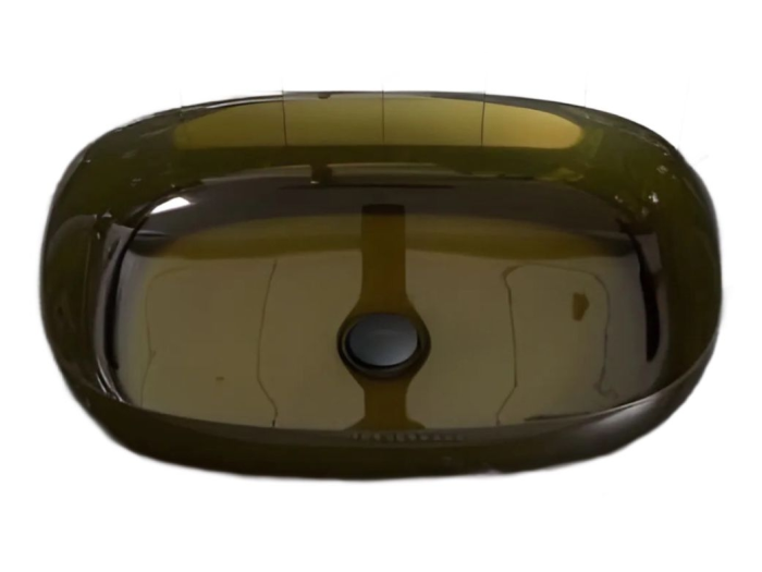 На изображении товар Раковина Antonio Lupi Senso 600 х 400 мм, накладная, цвет Gran Cru/Satin Brass от официального представителя в Москве
