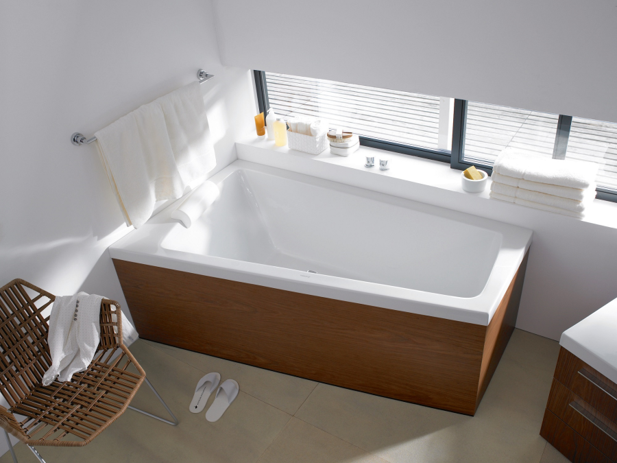 Ванна Duravit Paiova, встраиваемая, 1700x1000 мм, наклон слева, цвет белый - изображение 3