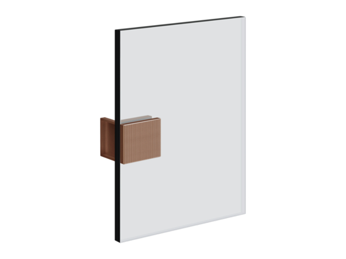 На изображении товар Зажим стена-стекло Gessi Rigato, ширина 59 мм, цвет Copper Brushed PVD от официального представителя в Москве