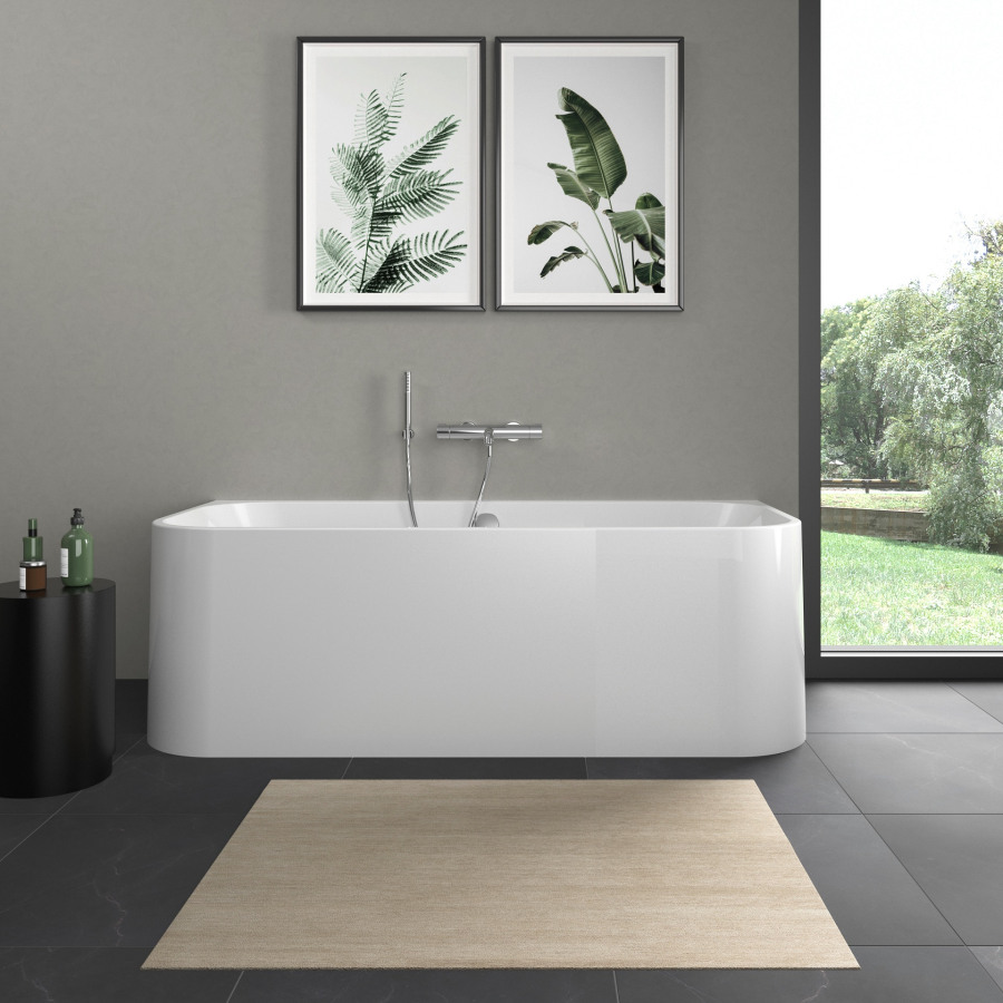 Ванна Duravit Happy D.2, пристенная, 1800х800 мм, с двумя наклонами для спины, с интегрированной акриловой панелью и ножками, цвет белый - изображение 4