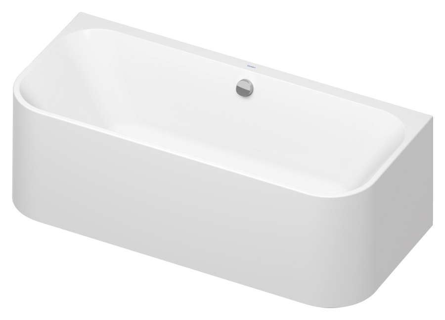 Ванна Duravit Happy D.2, пристенная, 1800х800 мм, с двумя наклонами для спины, с интегрированной акриловой панелью и ножками, цвет белый