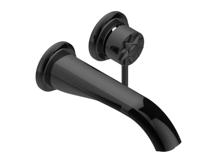 На изображении товар Смеситель THG Mille Nuits-Clear crystal, встраиваемый,  для раковины, с изливом, без донного клапана, цвет бронза PVD от официального представителя в Москве