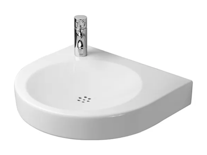 На изображении товар Раковина Duravit Architec Vital Med подвесная, 575х520 мм, с отверстием для смесителя слева, цвет белый от официального представителя в Москве