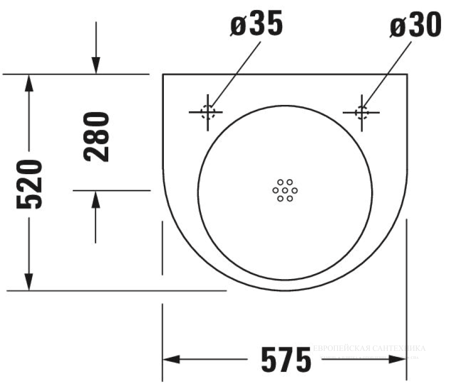 Раковина Duravit Architec Vital Med подвесная, 575х520 мм, с отверстием для смесителя слева, цвет белый - изображение 5