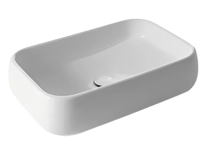 На изображении товар Раковина Cielo Shui  600х400 мм накладная, цвет Gloss White от официального представителя в Москве