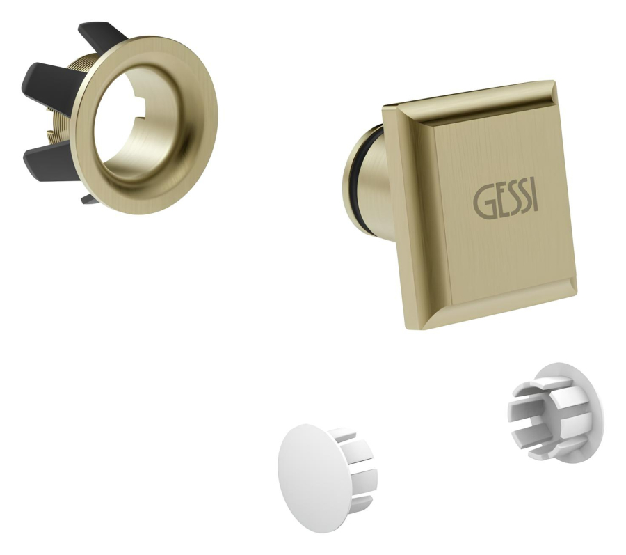 Gessi пробка для перелива и заглушки для боковых отверстий для биде арт. 46755, цвет Brushed Brass PVD