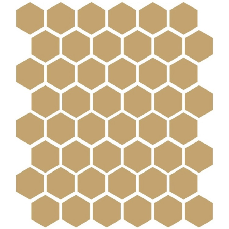 Etruria Керамогранит XXS-3D Esagono 5X5.7 3D Ocra Su Rete Monocolore 33Х37