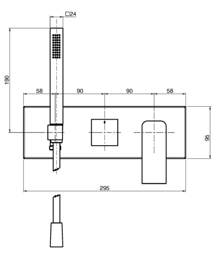 Смеситель для душа Carlo Frattini Fit, на 2 потребителя, с ручным душем, держателем, переключателем, шлангом хромалюкс 1500 мм, внешняя часть, цвет хром - изображение 3