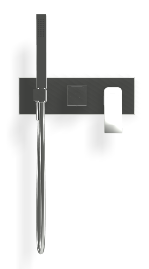 Смеситель для душа Carlo Frattini Fit, на 2 потребителя, с ручным душем, держателем, переключателем, шлангом хромалюкс 1500 мм, внешняя часть, цвет хром - изображение 1