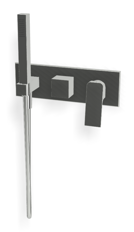 Смеситель для душа Carlo Frattini Fit, на 2 потребителя, с ручным душем, держателем, переключателем, шлангом хромалюкс 1500 мм, внешняя часть, цвет хром