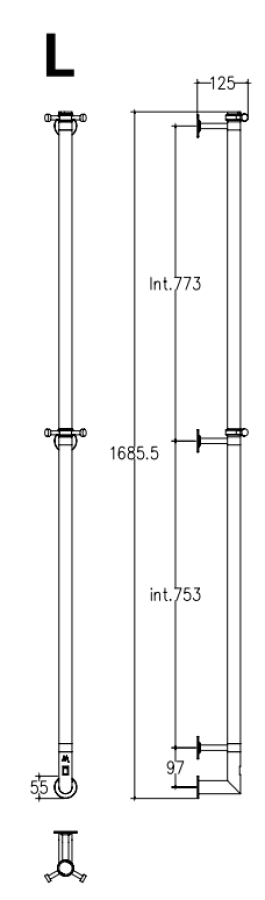 Полотенцесушитель Margaroli Arcobaleno, электрический, 1685.5х125 мм, цвет Black matt - изображение 2