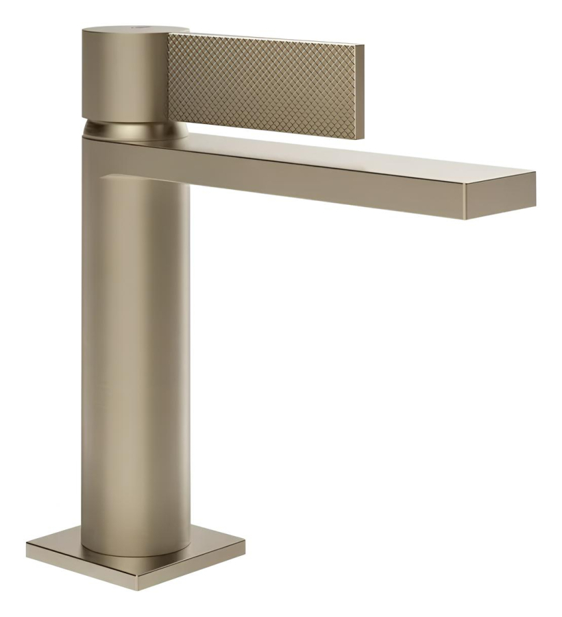 Смеситель для раковины Gessi Inverso, h178, без донного клапана, с соединительными шлангами, цвет Finox Brushed Nickel