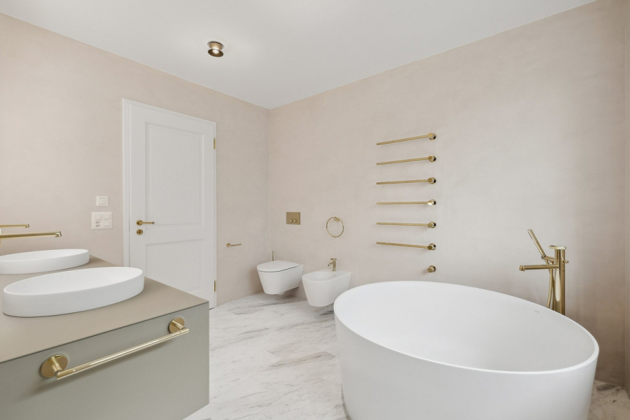 Cмеситель для ванны Gessi Anello, напольный, с душевой лейкой, встраиваемый, цвет Brass PVD - изображение 1