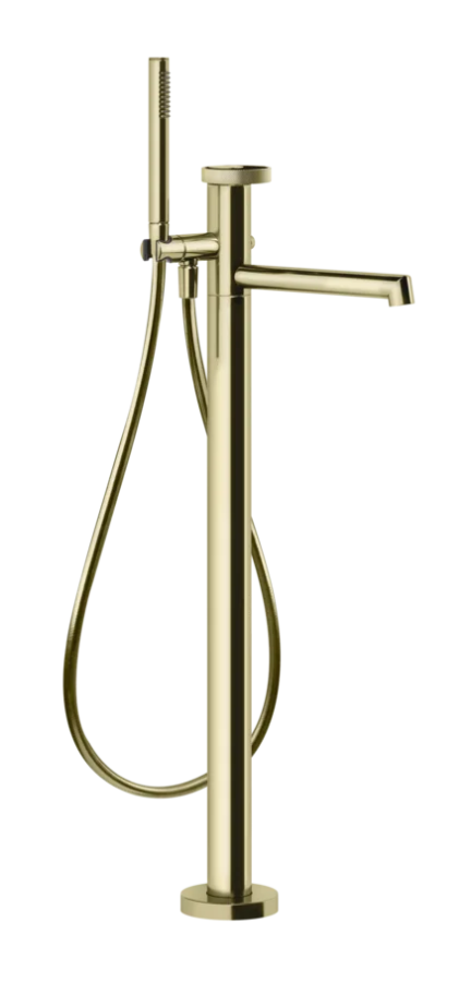 Cмеситель для ванны Gessi Anello, напольный, с душевой лейкой, встраиваемый, цвет Brass PVD