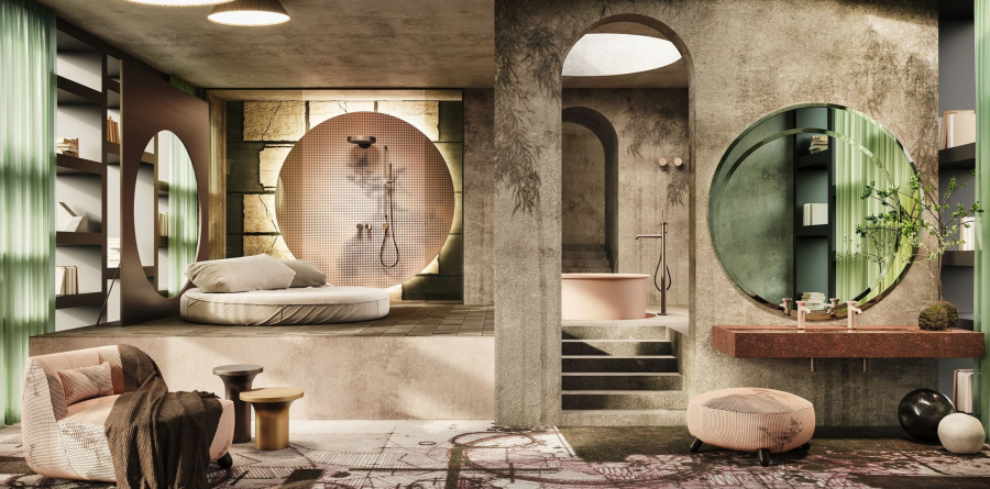 Смеситель для ванны Gessi Origini, напольный, с душевой лейкой, внешняя часть, цвет Black Metal PVD - изображение 3