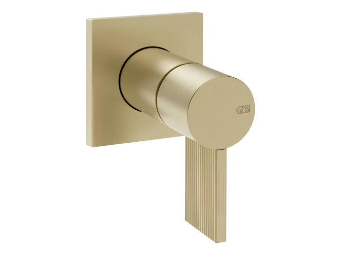 На изображении товар Cмеситель для раковины Gessi Inverso, настенный, на 1 выход, внешняя часть, цвет Brushed Brass PVD от официального представителя в Москве