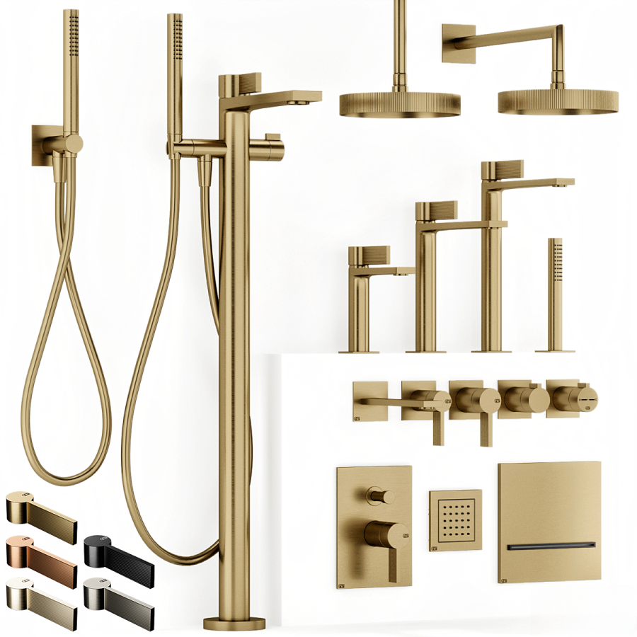 Cмеситель для раковины Gessi Inverso, настенный, на 1 выход, внешняя часть, цвет Brushed Brass PVD - изображение 2