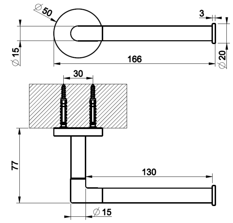 Бумагодержатель Gessi Anello, настенный, 166х77мм, цвет Copper Brushed PVD - изображение 1