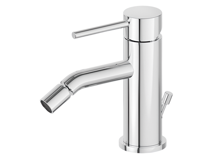 На изображении товар Cмеситель для биде Newform Xt, однорычажный, на 1 отверстие, донный клапан, соединительные шланги с внутренней резьбой, цвет PVD Glossy gold от официального представителя в Москве