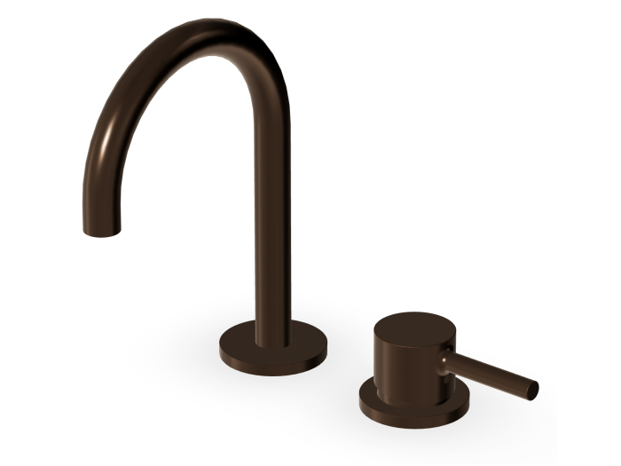 На изображении товар Смеситель для раковины Zucchetti Pan S, на 2 отверстия, цвет Brushed Chocolate PVD от официального представителя в Москве