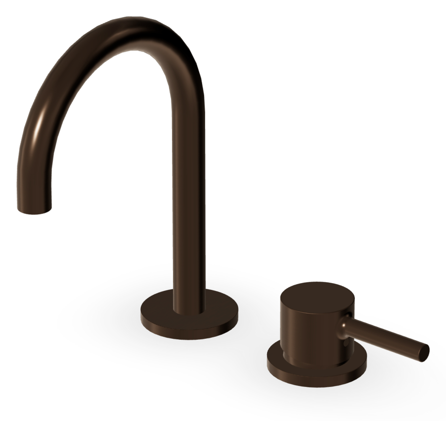 Смеситель для раковины Zucchetti Pan S, на 2 отверстия, цвет Brushed Chocolate PVD