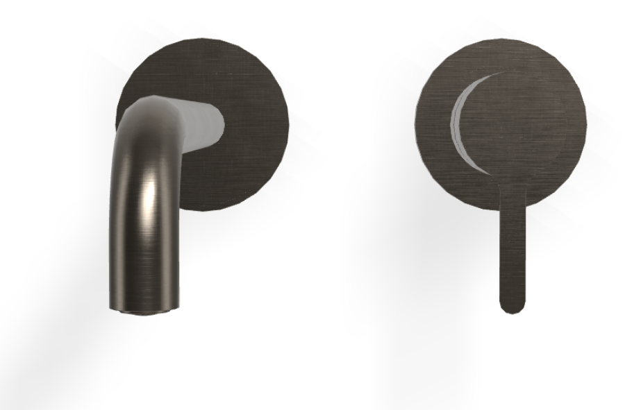 Смеситель для раковины Carlo Frattini Snap, настенный, однорычажный, с донным клапаном Click-Clack, излив 250 мм, внешняя часть, цвет брашированный чёрный хром - изображение 1