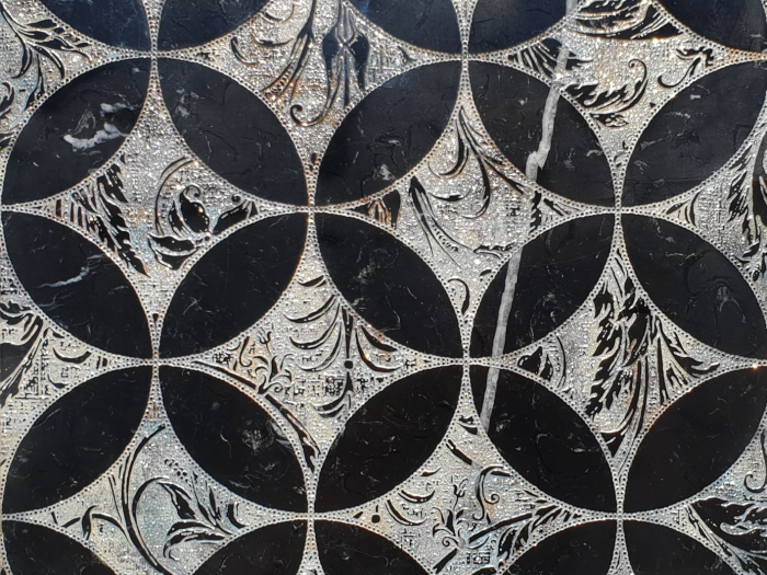 На изображении товар Akros Venezia Камень Avantgarde Lumen NS Nero Marquinia Silver Powder 80X80X1 от официального представителя в Москве