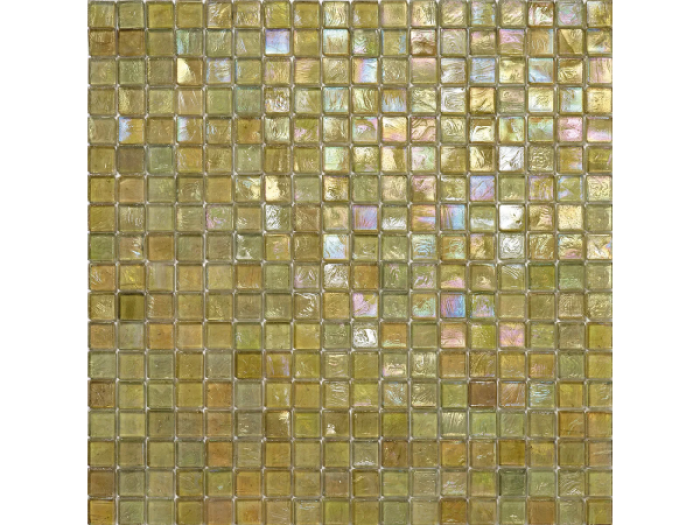 На изображении товар Sicis Стеклянная мозаика Glimmer Avocado chips size 15x15 mm sheet size 295x295 mm от официального представителя в Москве
