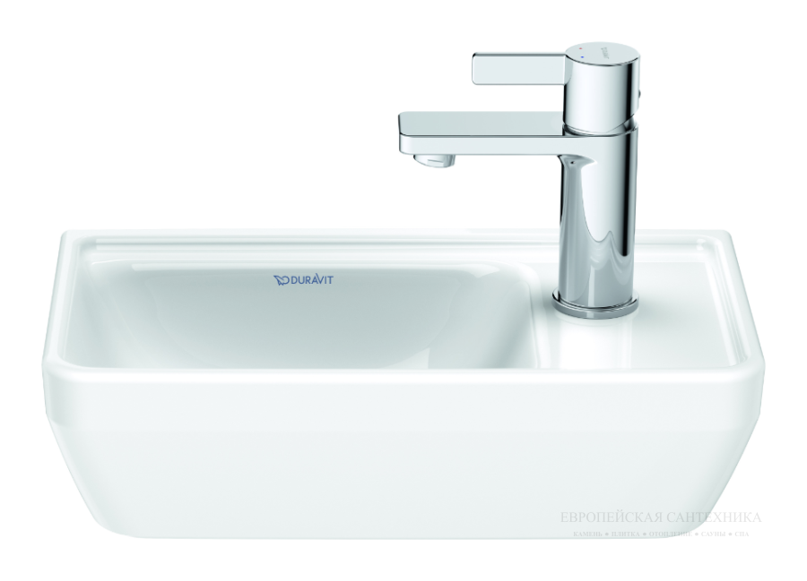 Раковина Duravit D-Neo для рук, 400x220 мм, с 1 отверстием под смеситель справа, цвет белый с покрытием WonderGliss - изображение 2