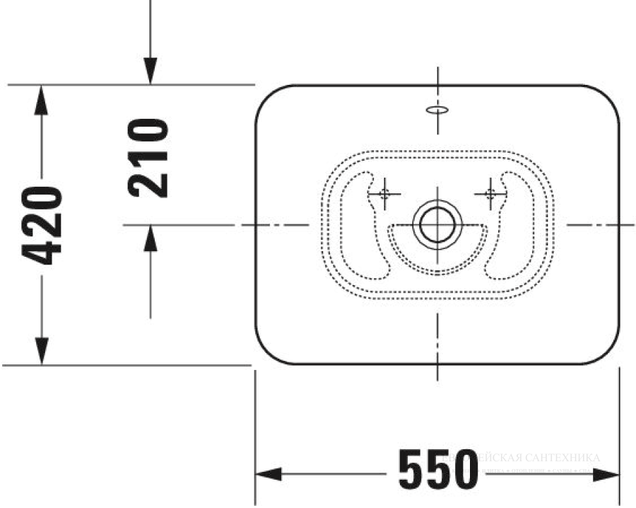 Раковина Duravit Bacino накладная, 550х420 мм, цвет белый - изображение 4