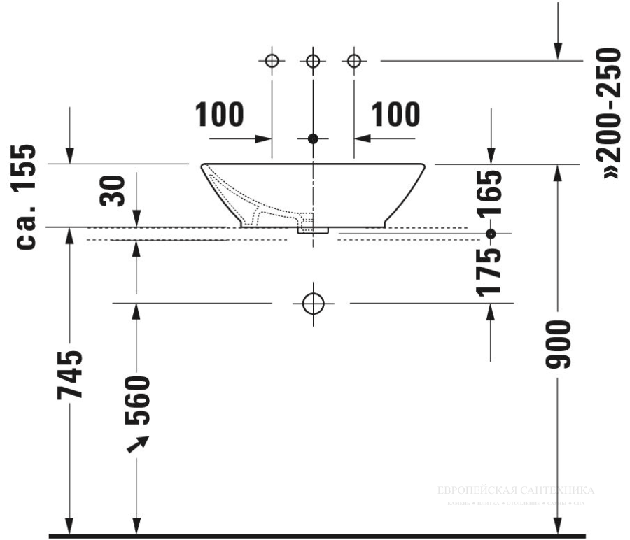 Раковина Duravit Bacino накладная, 550х420 мм, цвет белый - изображение 5