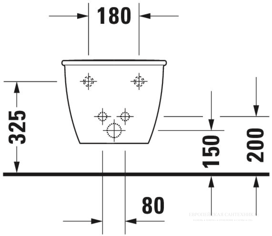 Биде подвесное Duravit Darling New, 365 х 540 мм, цвет белый с покрытием WonderGliss - изображение 4