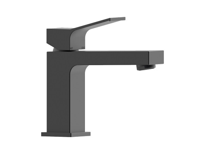 На изображении товар Cмеситель для раковины Bossini Aki-M,  донный клапан Click-Clack, цвет Matt Black от официального представителя в Москве